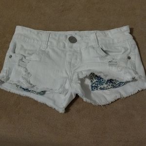 White Cut Off Shorts